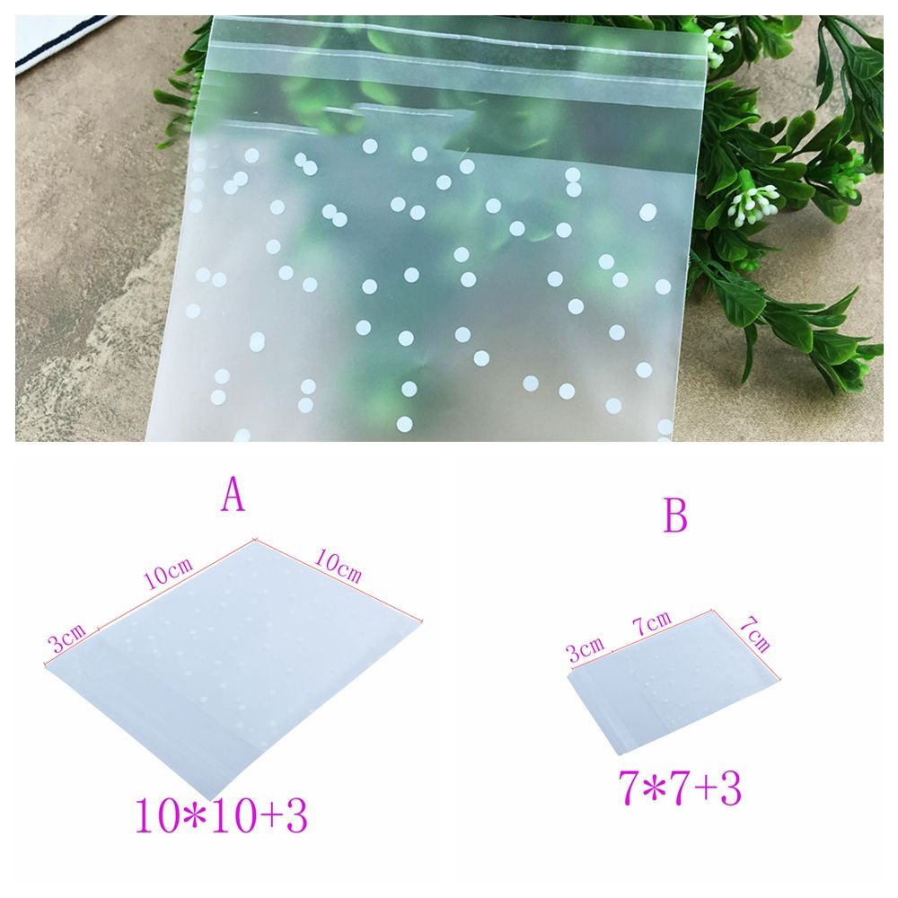 100 Pcs White Dots Candy Sweet Packaging bag Transparent