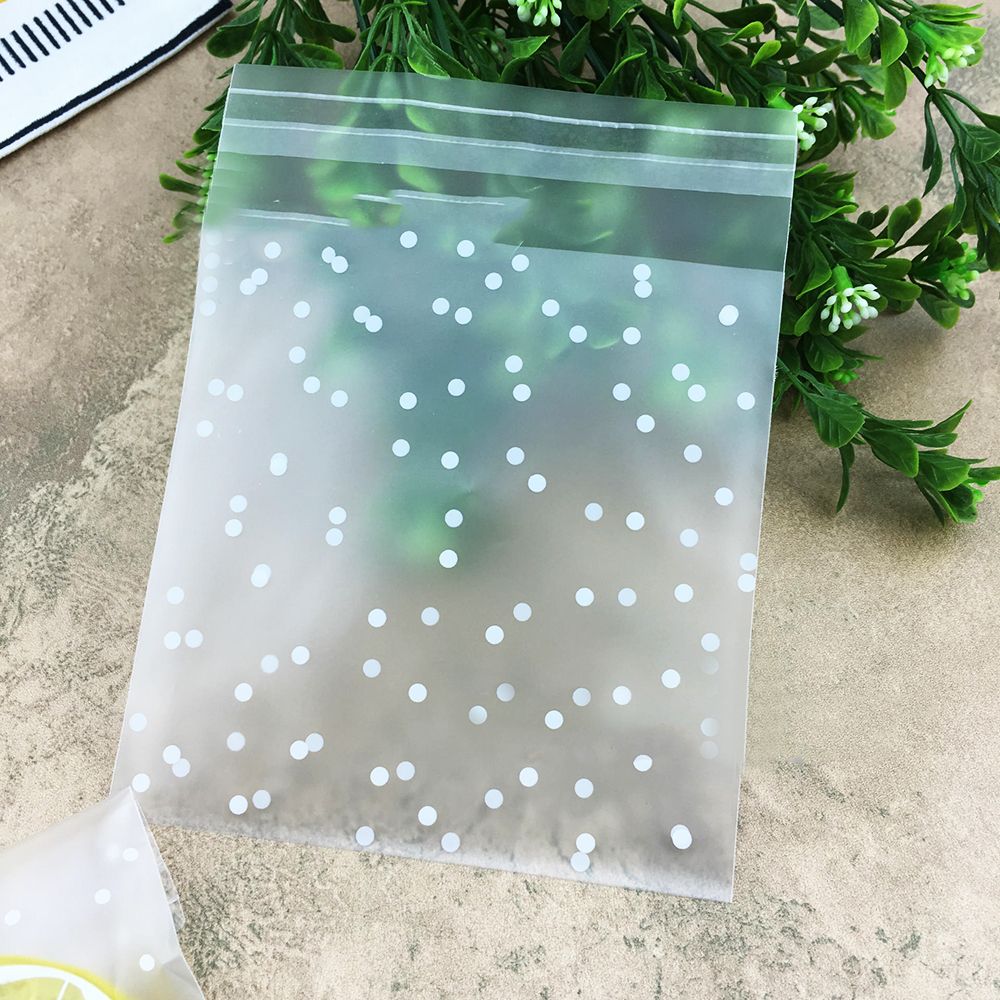 100 Pcs White Dots Candy Sweet Packaging bag Transparent