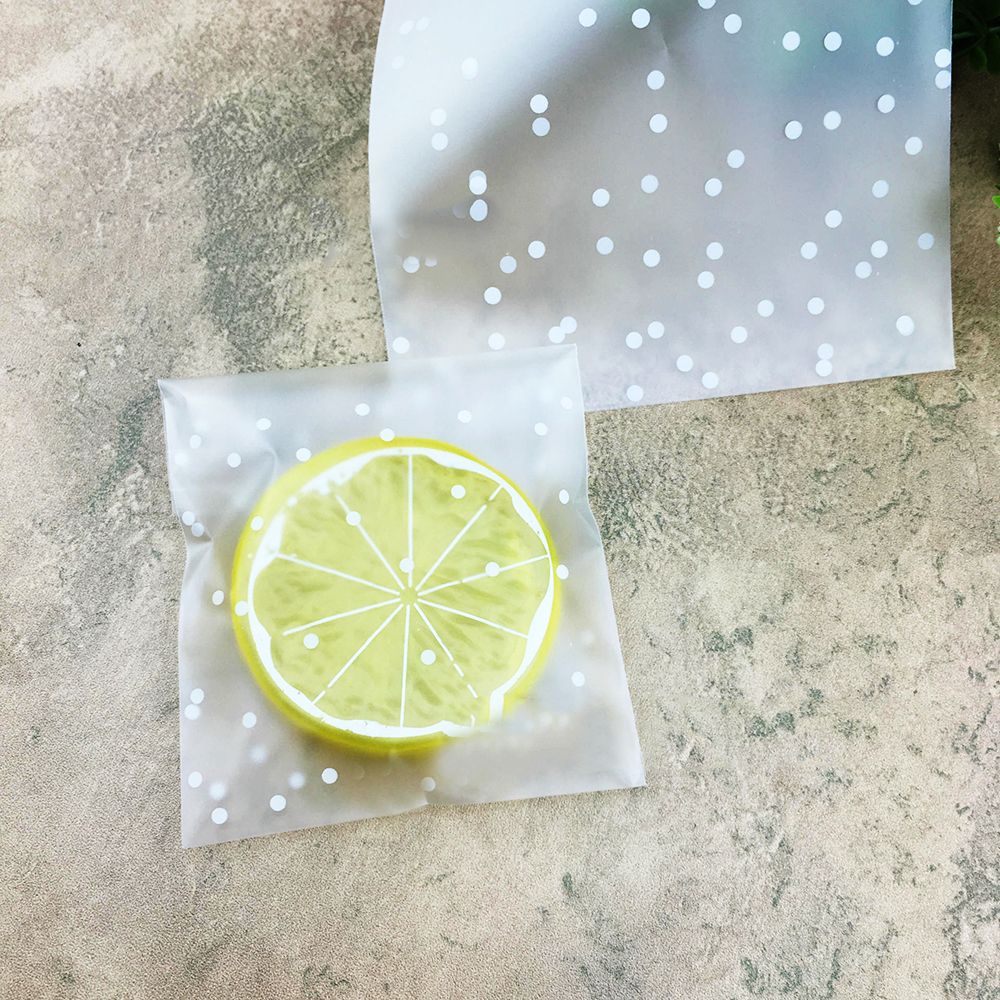 100 Pcs White Dots Candy Sweet Packaging bag Transparent