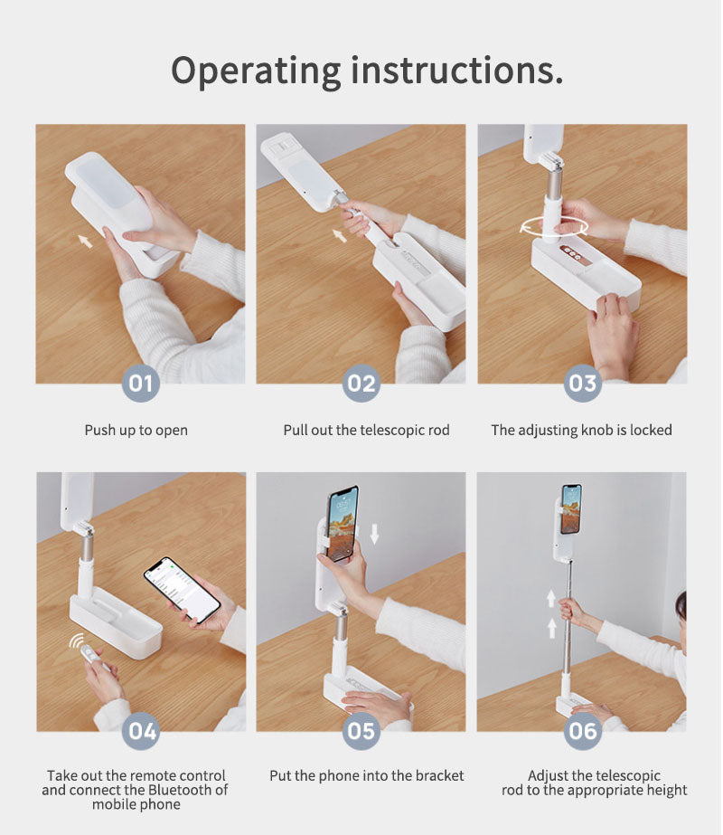 Portable Selfie Mobile Phone Holder With Light