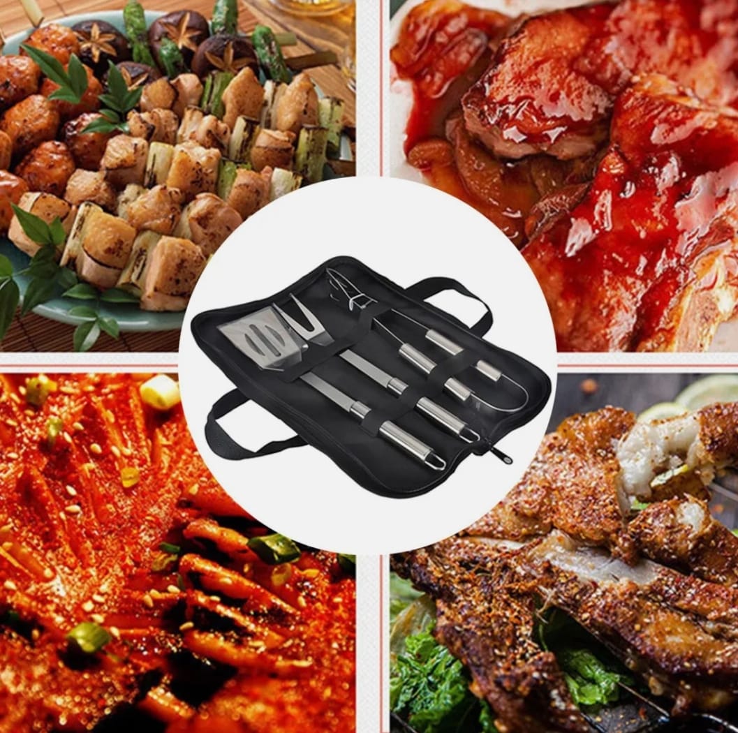 Ultimate 3-Piece Stainless Steel BBQ Grill Utensils Set