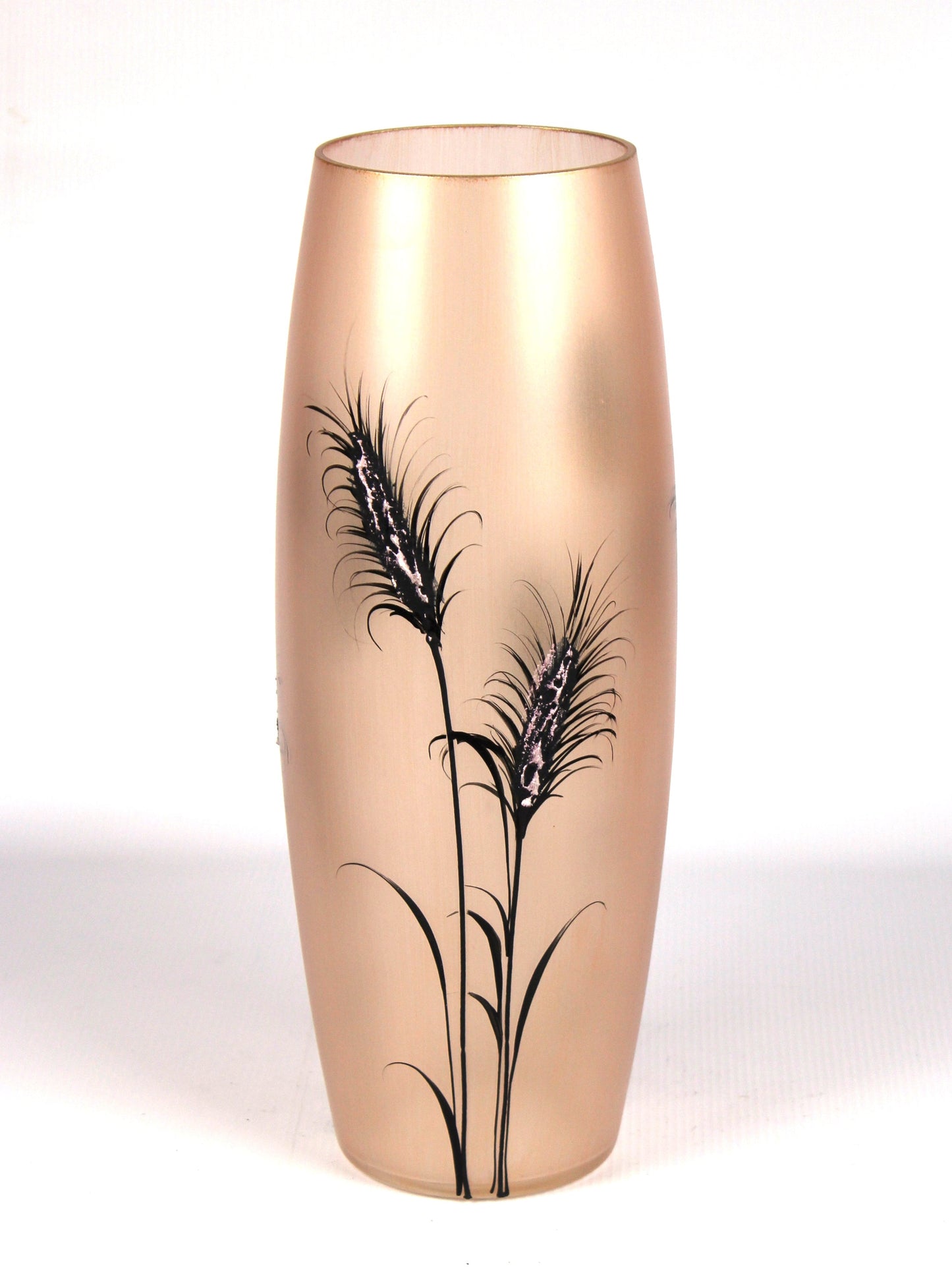 Elegant Lilac Hand-Painted Glass Vase & Centrepiece