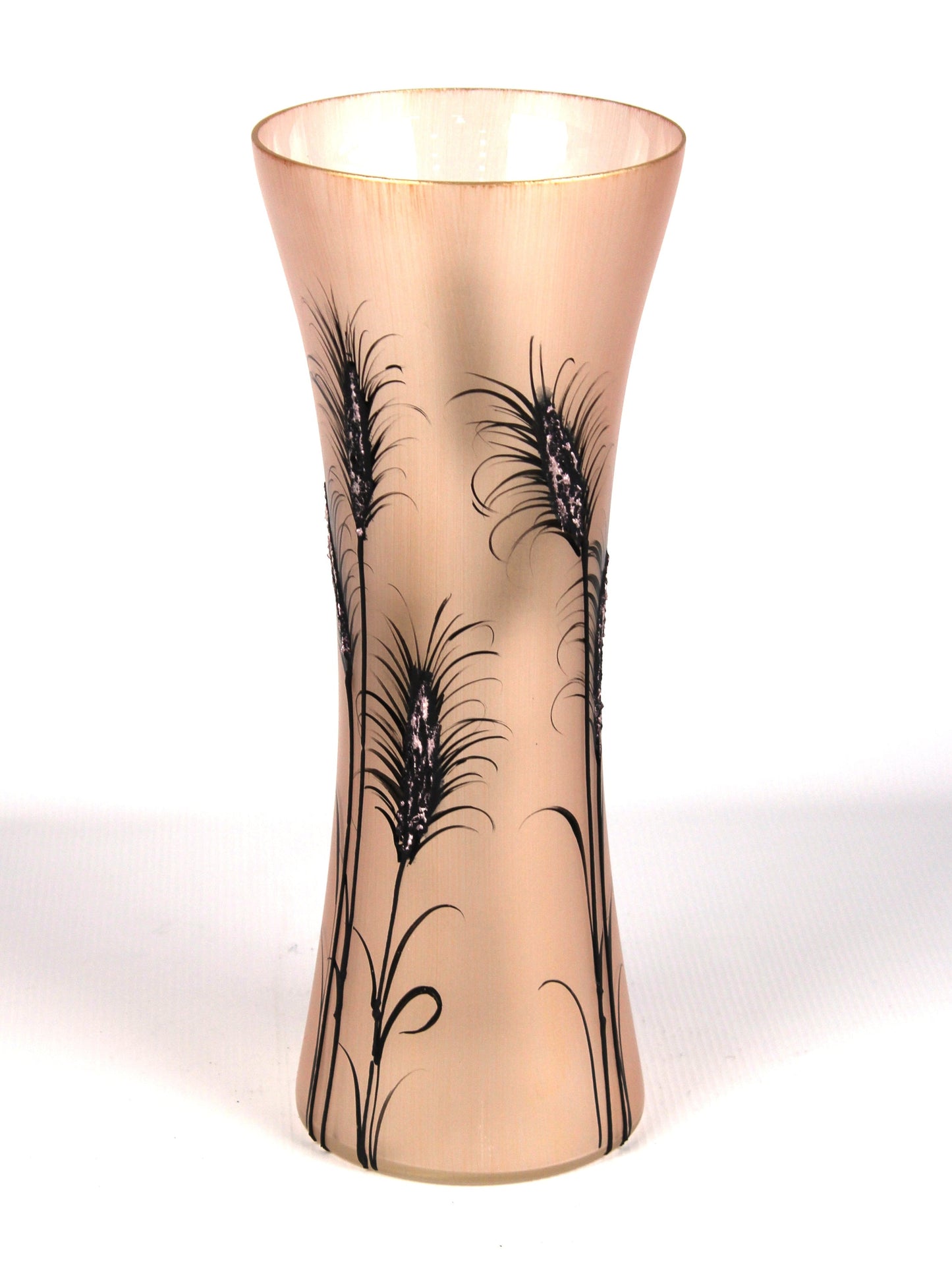 Stunning Lilac Hand-Painted Decorative Glass Vase & Centrepiece