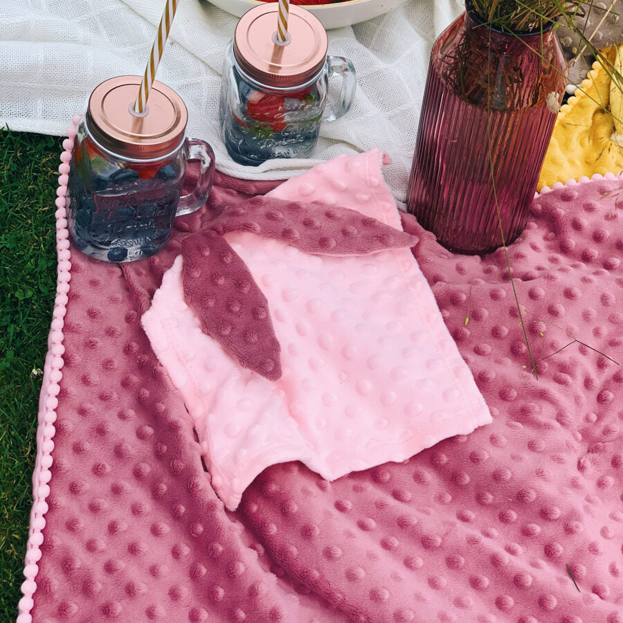 2-in-1 Cosy Blanket with Sewn-Up Baby Comforter – Dusty Rose
