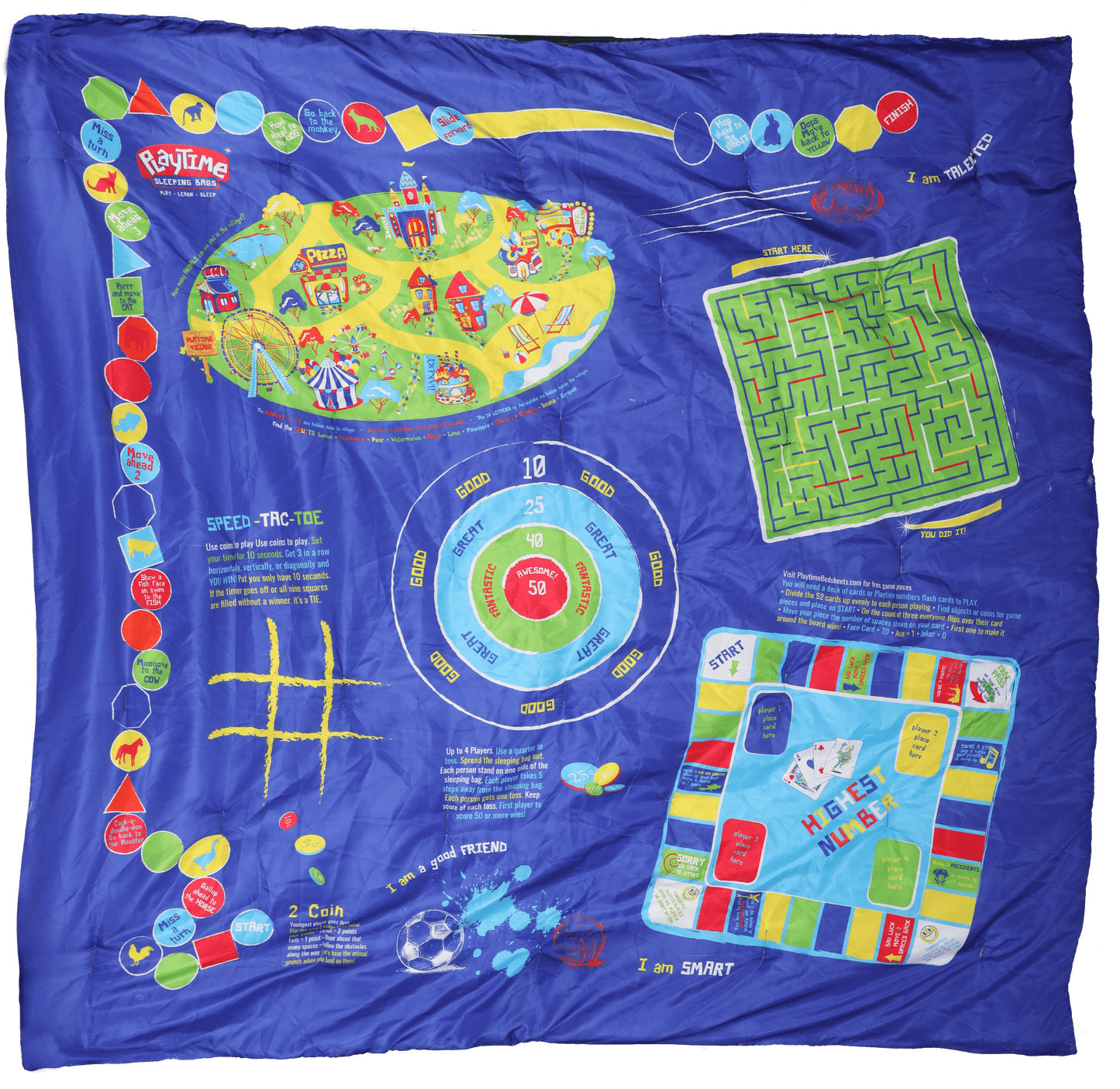 Playtime Reversible Slumber Bag – Over 35 Fun Interactive Games