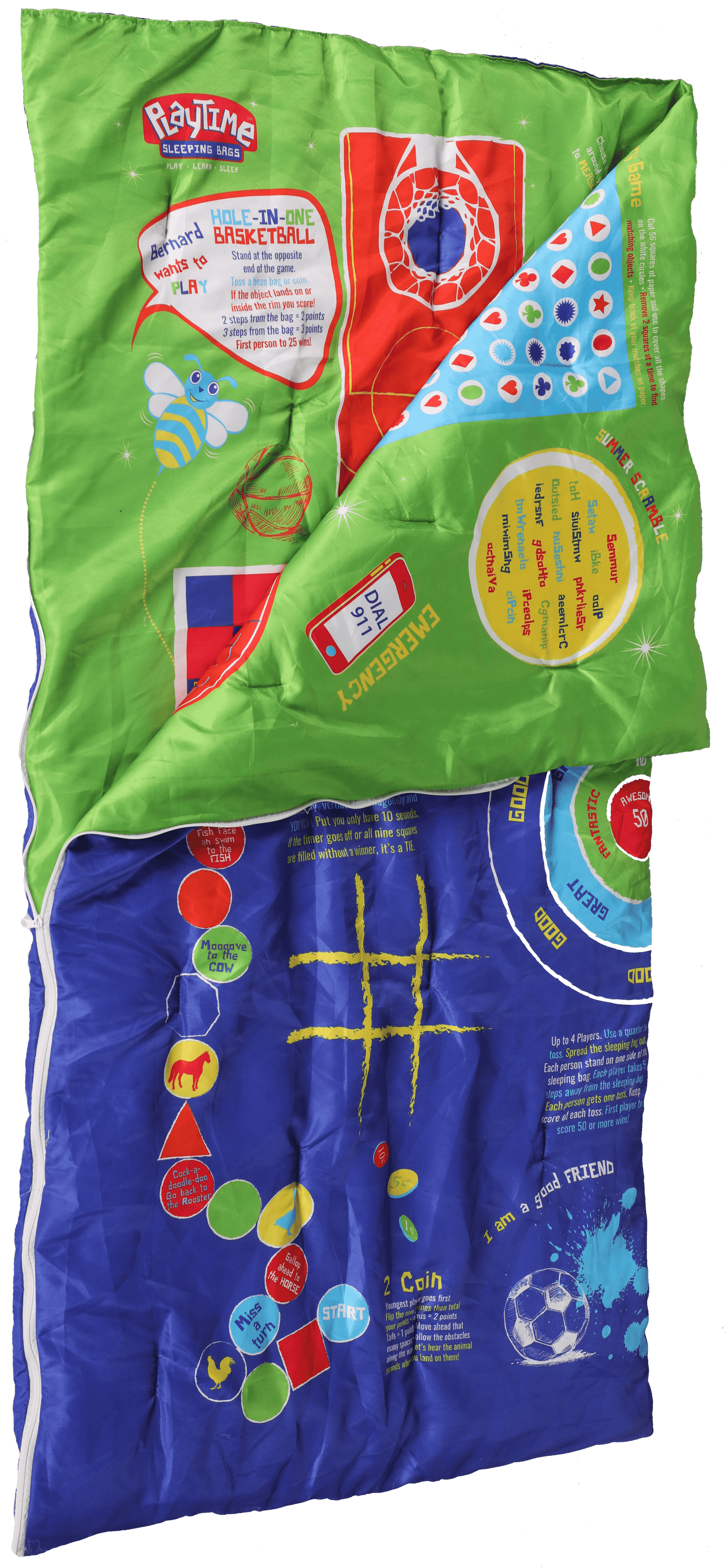 Playtime Reversible Slumber Bag – Over 35 Fun Interactive Games