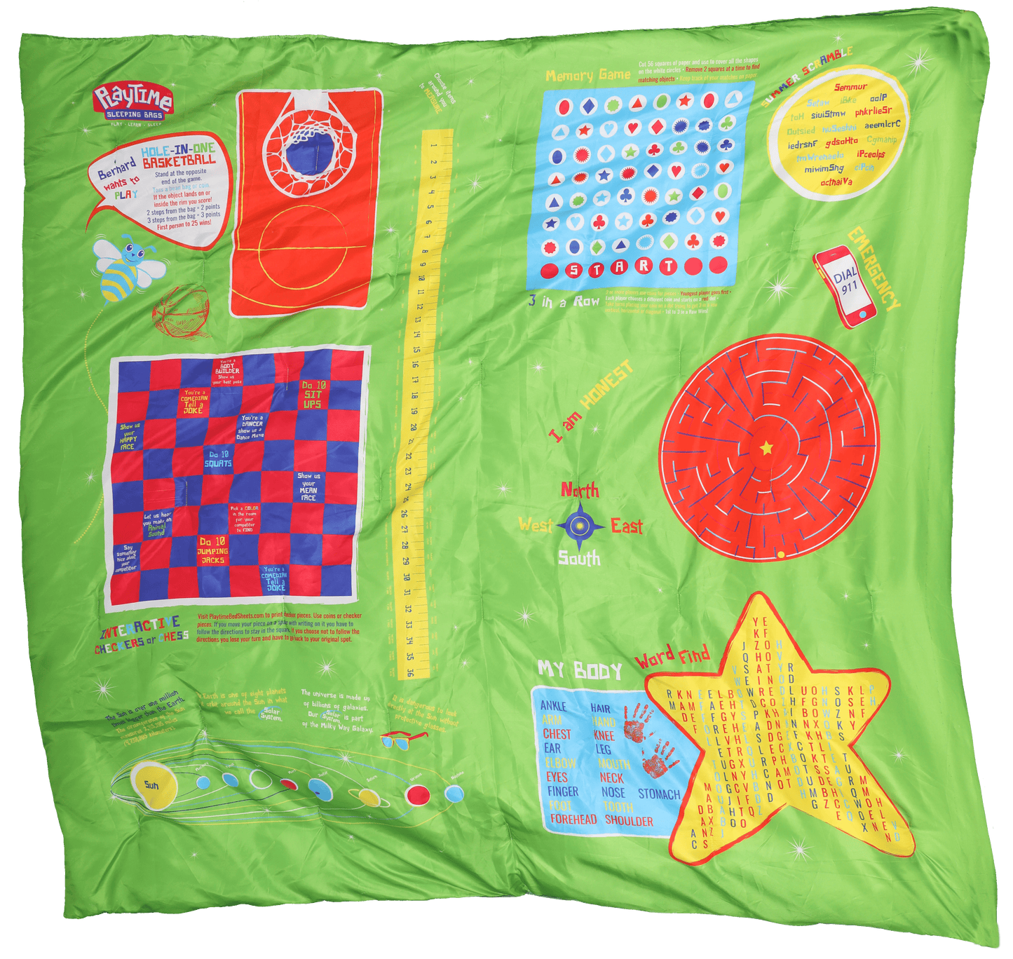 Playtime Reversible Slumber Bag – Over 35 Fun Interactive Games