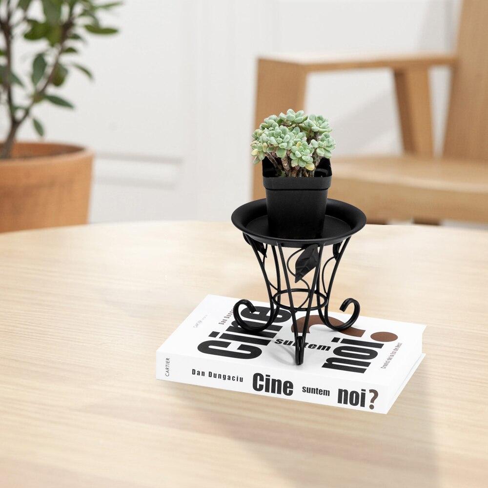 Artisasset 5.3Inch Plate Mini Paint Iron Plant Stand Metal Flower Pot