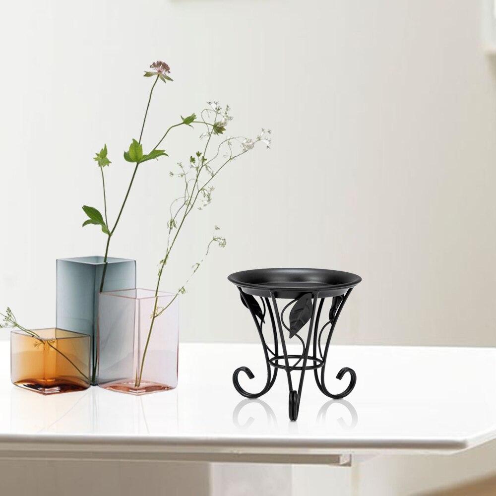 Artisasset 5.3Inch Plate Mini Paint Iron Plant Stand Metal Flower Pot