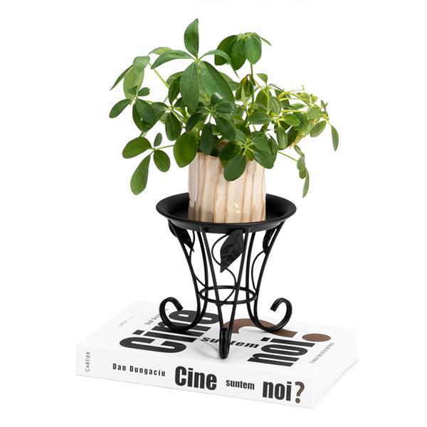 Artisasset 5.3Inch Plate Mini Paint Iron Plant Stand Metal Flower Pot