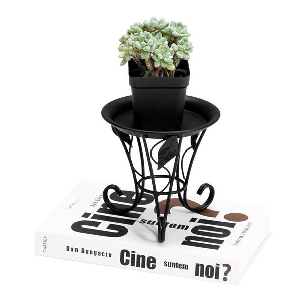 Artisasset 5.3Inch Plate Mini Paint Iron Plant Stand Metal Flower Pot