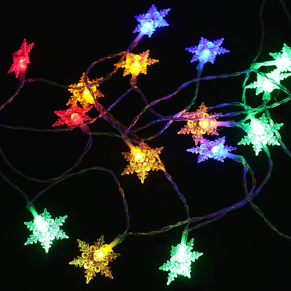 10/20 LED Christmas Snowflake Fairy String Lights