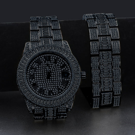 OYSTER CRYSTAL STONES WATCH SET