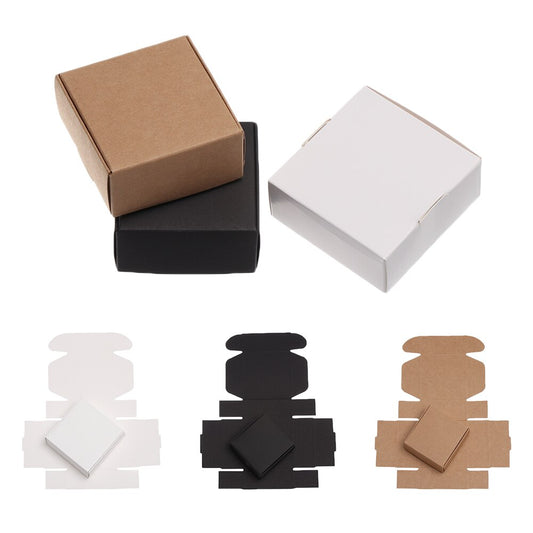 5pcs Pack 4 Sizes Kraft Paper Box Wrapping Party