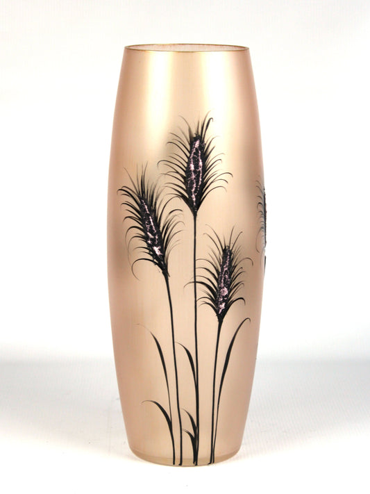 Elegant Lilac Hand-Painted Glass Vase & Centrepiece