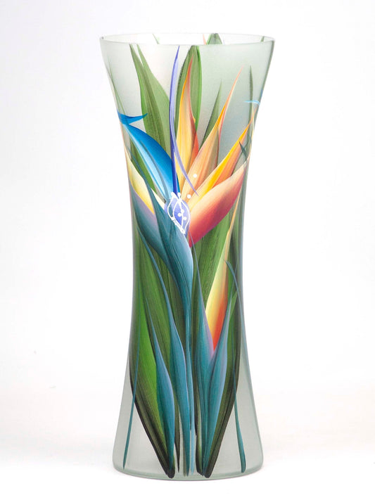 Elegant Hand-Painted Floor Art Glass Vase & Centrepiece