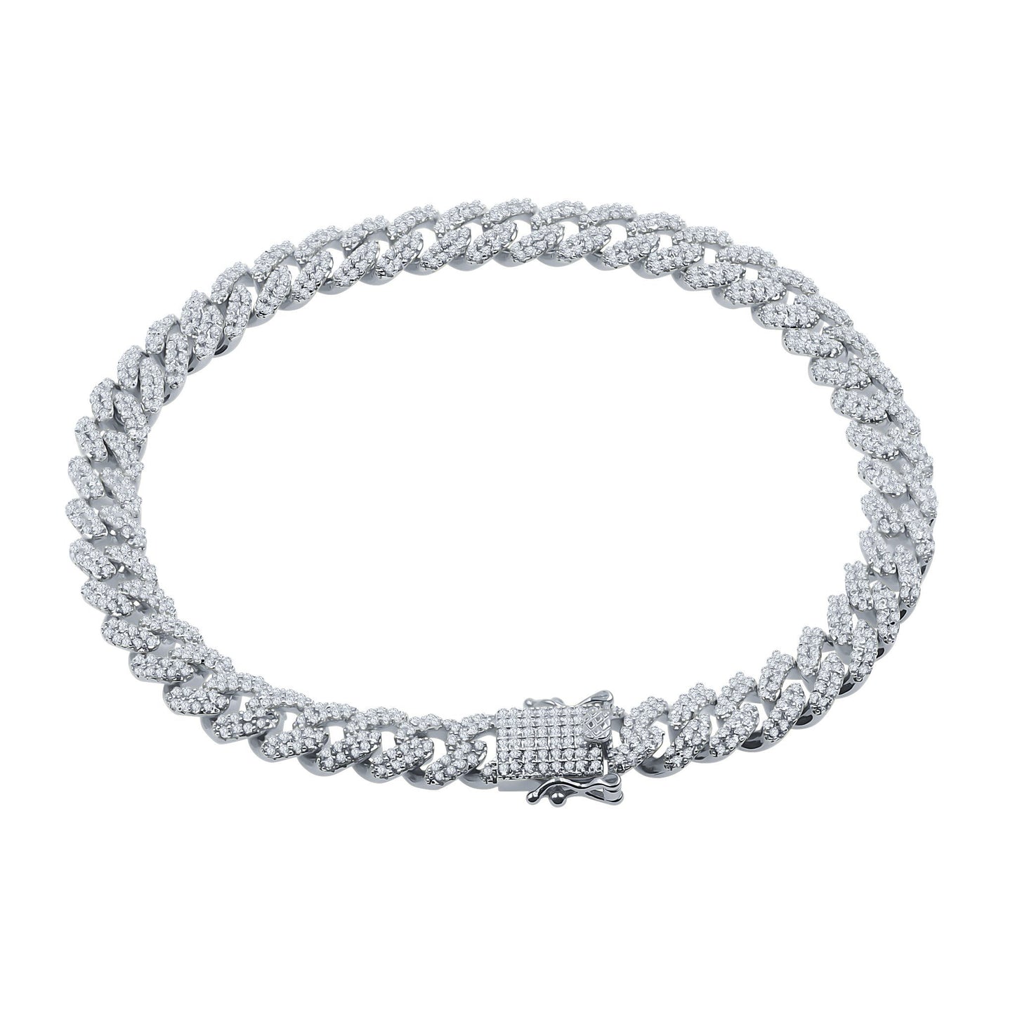 Bling Master ANGUS 10MM Silver Cuban Chain Bracelet