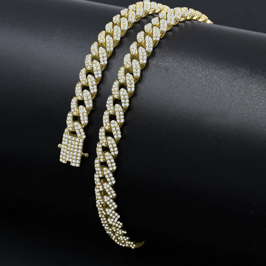 CAMEO 8MM Cubic Zirconia Cuban Chain Necklace