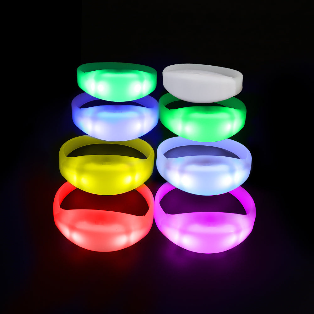 Remote Controlled LED Bracelets 100 Pack Pulsera with 1 Controller