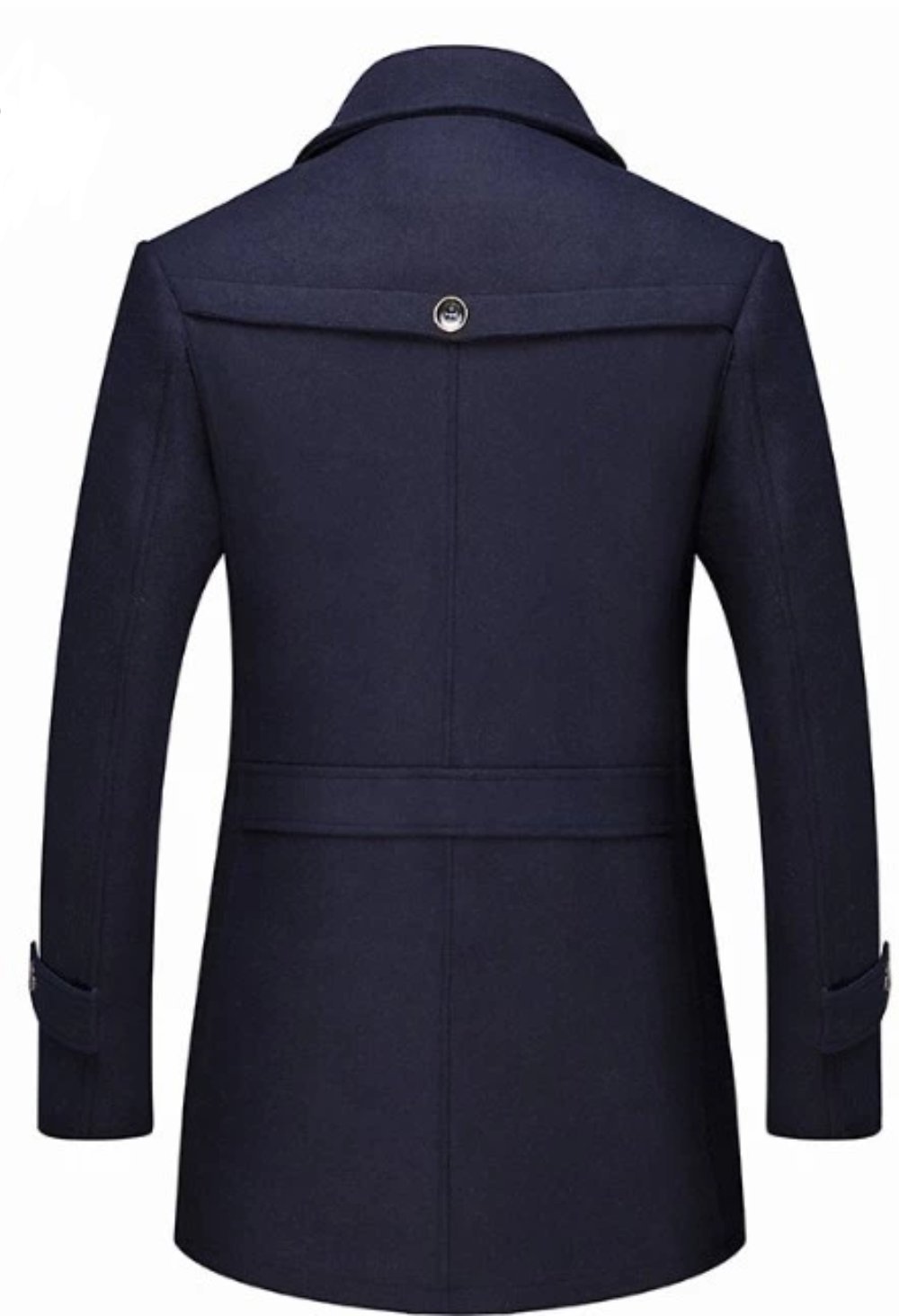 Men's Layered Collar Button-Front Mid-Length Coat