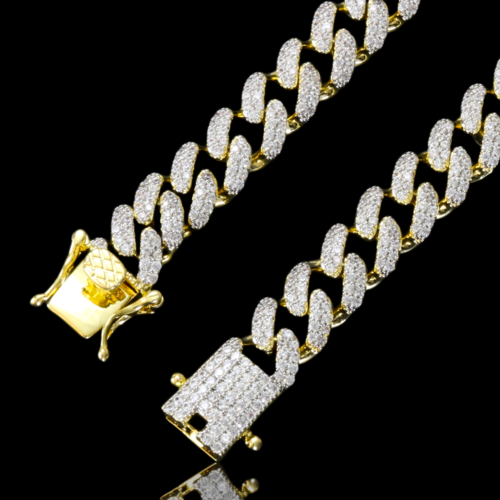 CAMEO 8MM Cubic Zirconia Cuban Chain Necklace