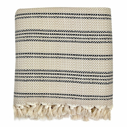 Woven Soft Stripe Turkish Throw Blanket Cover