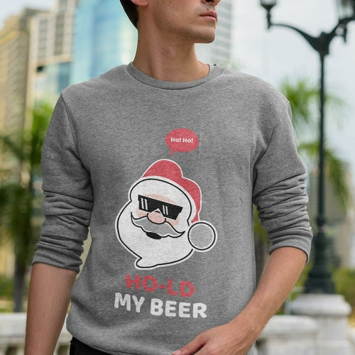 Men’s Ho Ho Ho Santa Beer Crewneck Sweatshirt