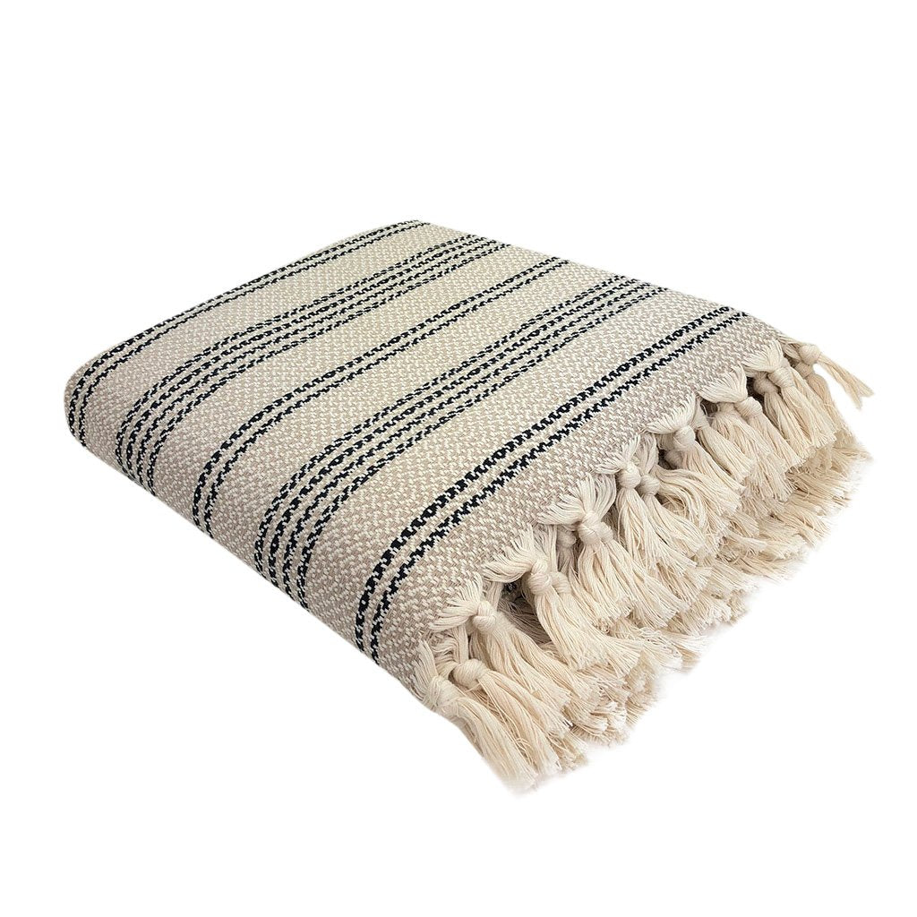 Woven Soft Stripe Turkish Throw Blanket Cover