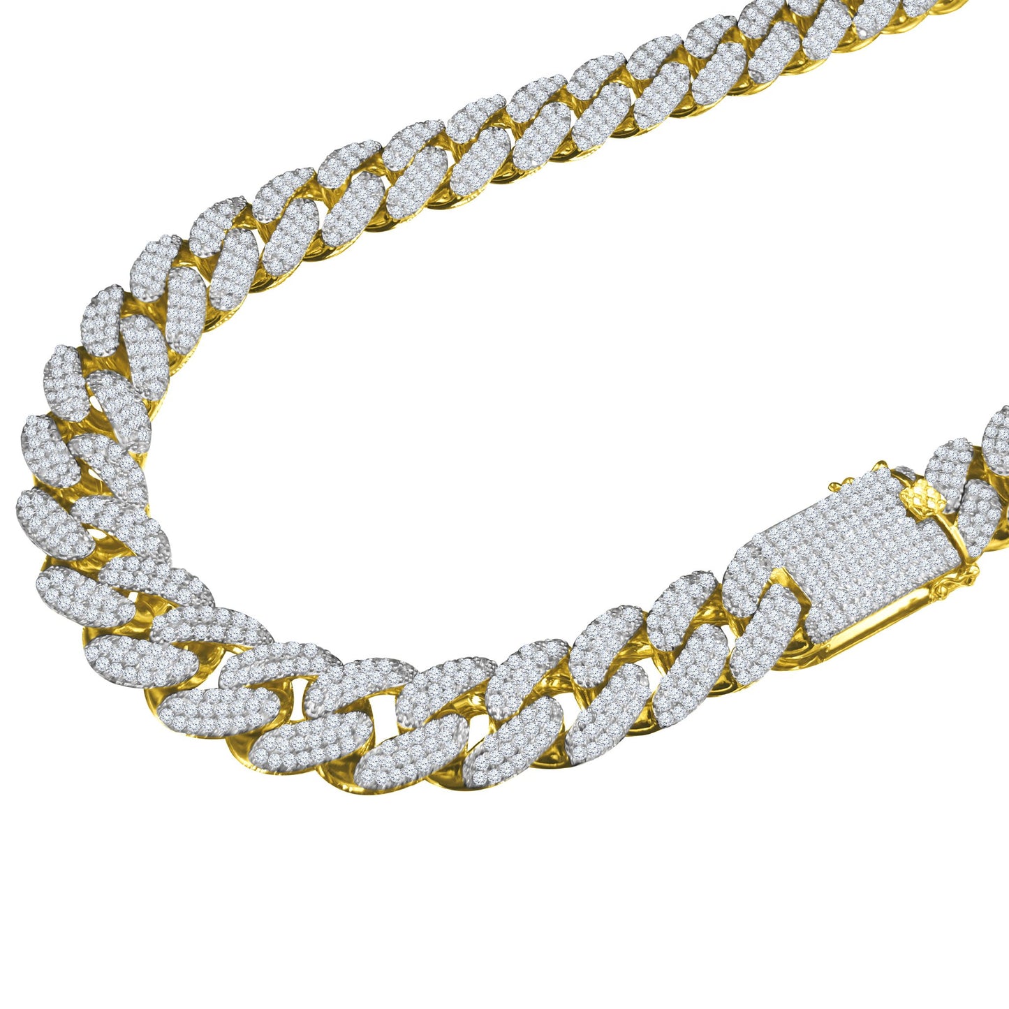 Stallion Gold 18MM CZ Cubic Zirconia Cuban Chain Necklace