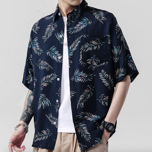 Men's Loose Fit Summer Floral Hawaiian Shirt