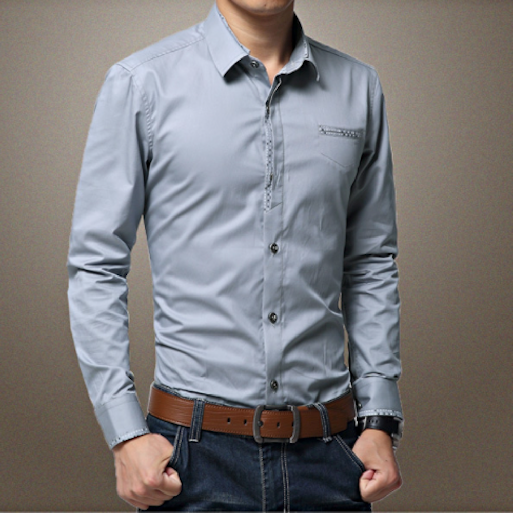 Men’s Shirt with Contrasting Pocket & Cuff Details