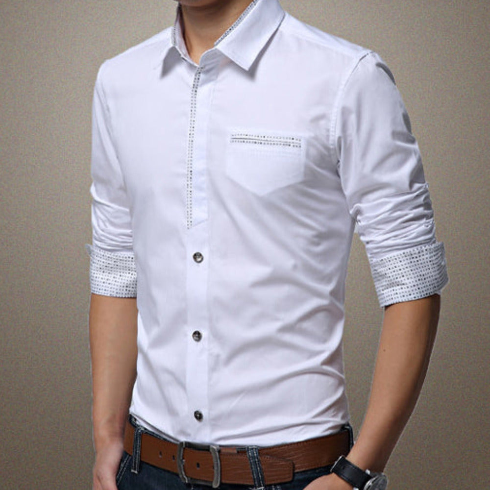 Men’s Shirt with Contrasting Pocket & Cuff Details