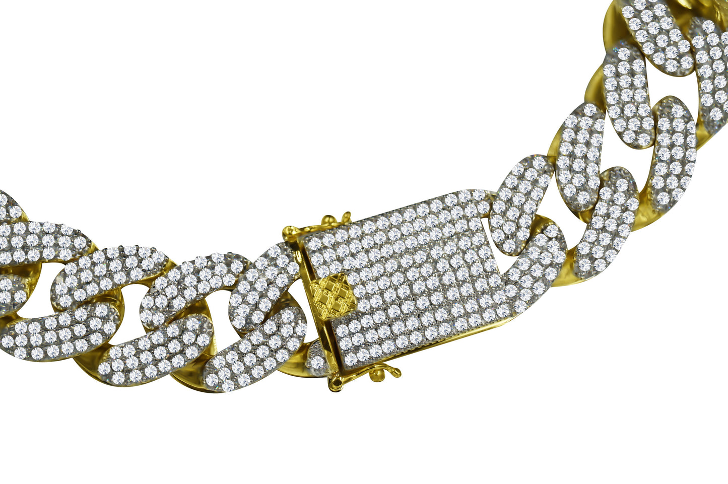 Stallion Gold 18MM CZ Cubic Zirconia Cuban Chain Necklace