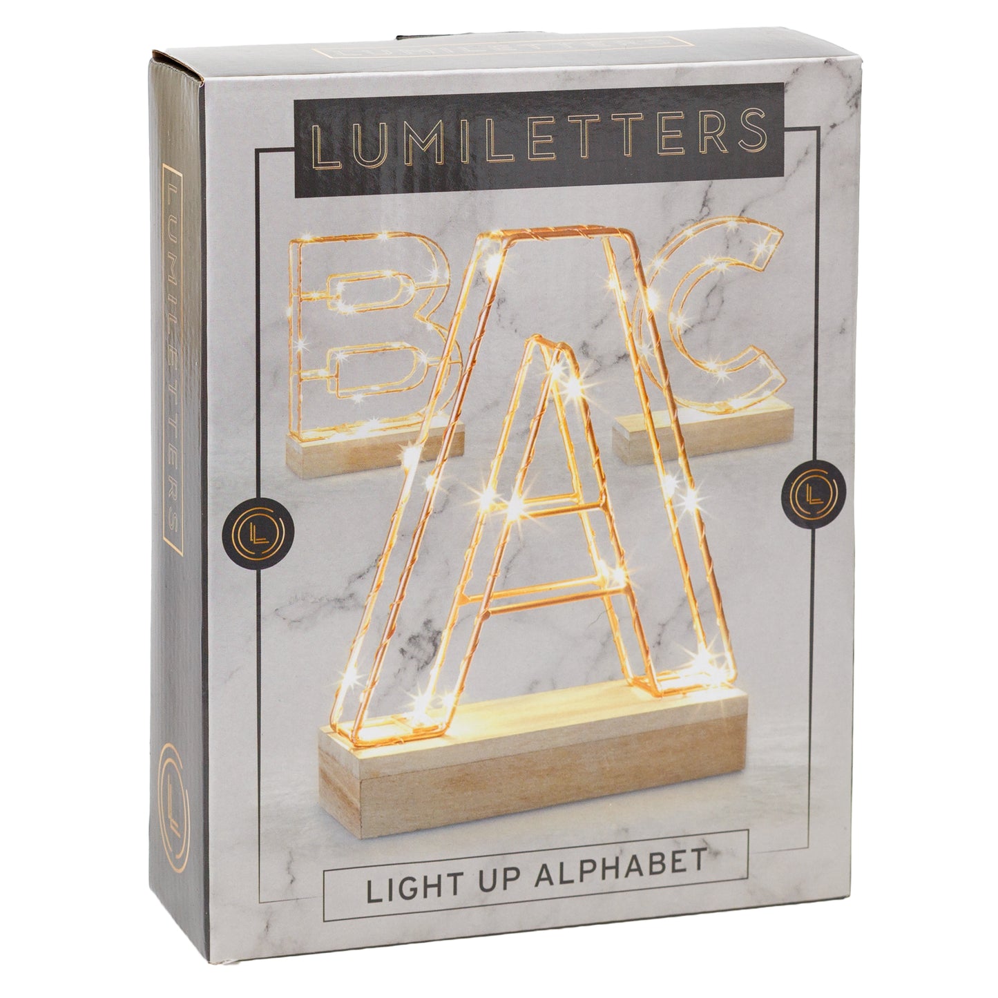 Single Illuminated Copper Rose Gold Wire Frame Letter L LED Light