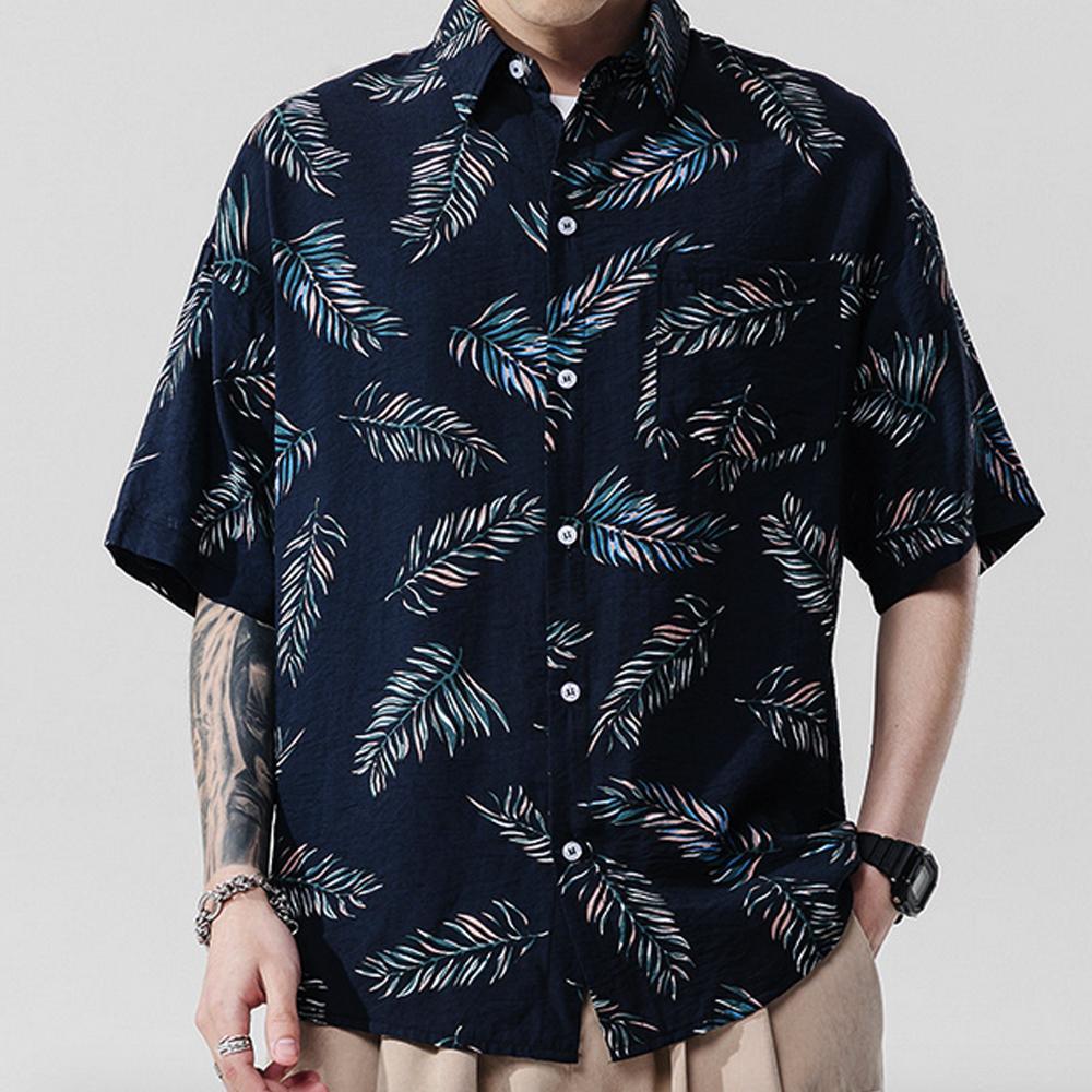 Men's Loose Fit Summer Floral Hawaiian Shirt