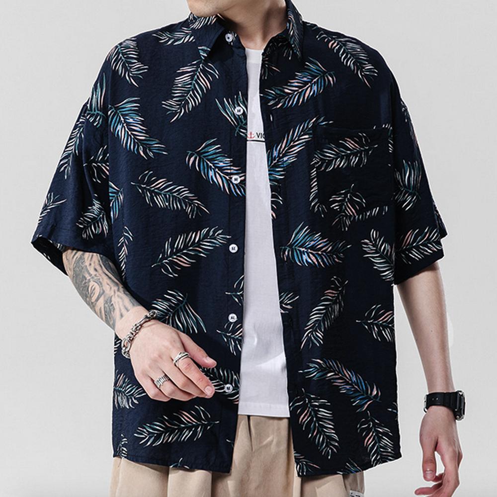 Men's Loose Fit Summer Floral Hawaiian Shirt