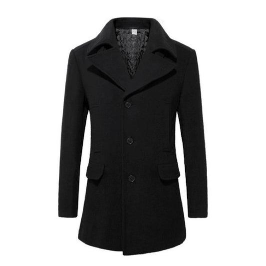 Men’s Mid-Length Wool Blend Coat