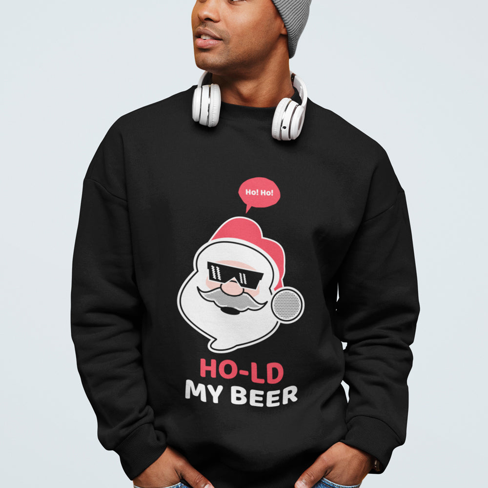 Men’s Ho Ho Ho Santa Beer Crewneck Sweatshirt