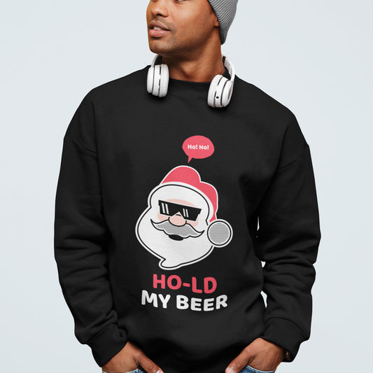 Men’s Ho Ho Ho Santa Beer Crewneck Sweatshirt