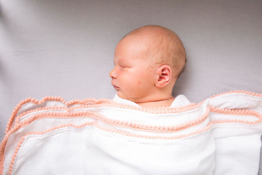 3 Piece Newborn Essential Set - Hooded Towel, Swaddle + Toy Rattle