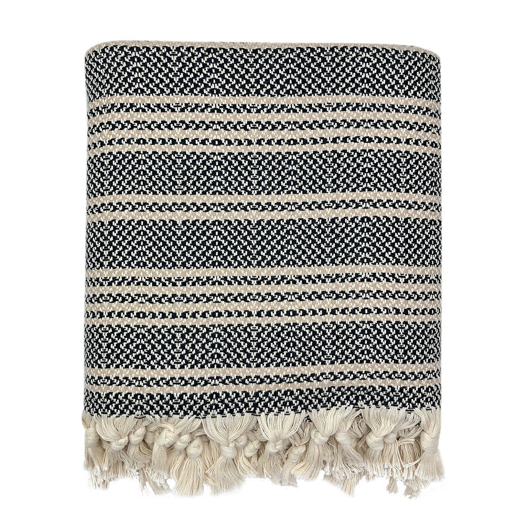 Woven Soft Stripe Turkish Throw Blanket Cover