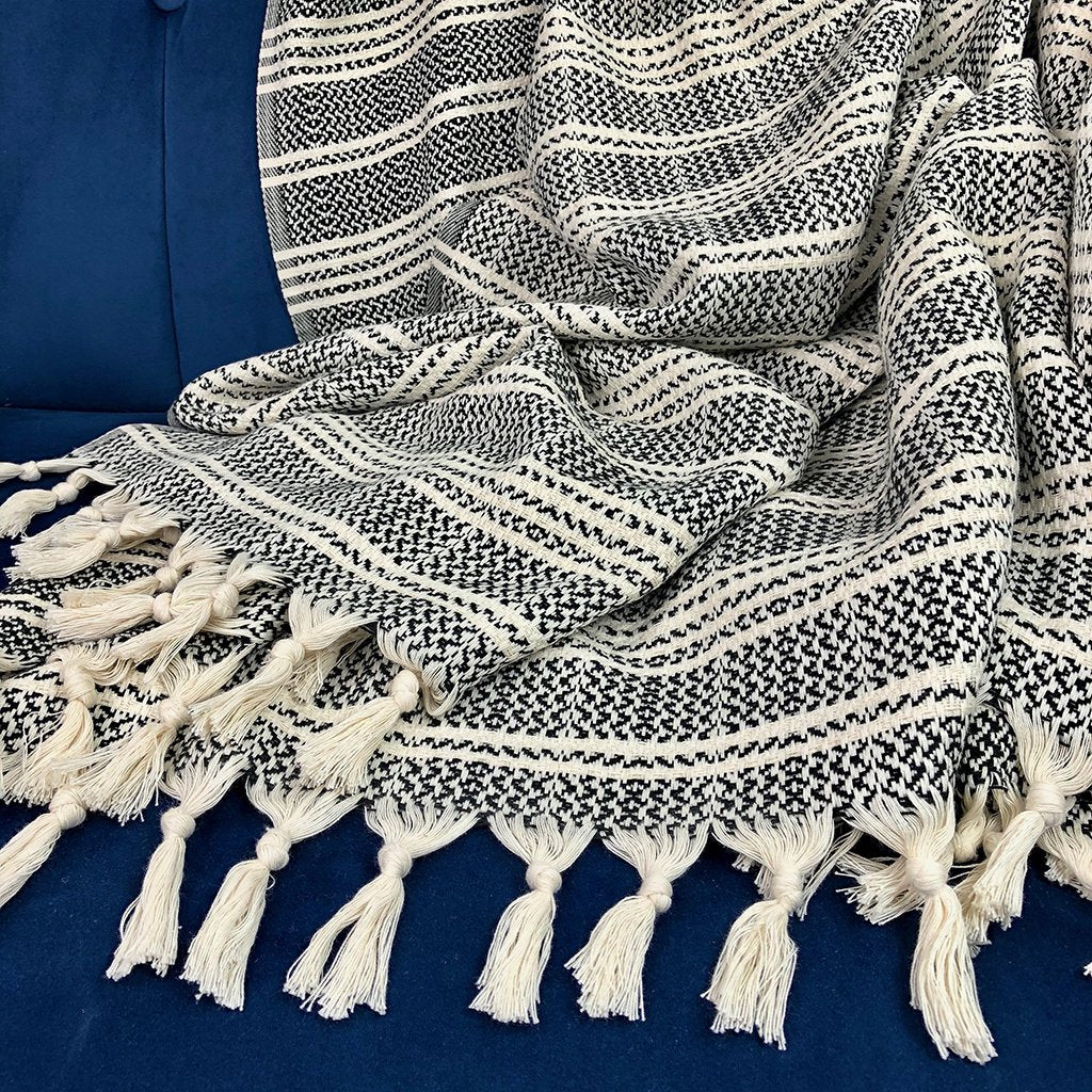 Woven Soft Stripe Turkish Throw Blanket Cover