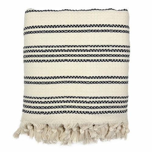 Woven Soft Stripe Turkish Throw Blanket Cover